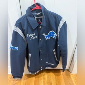 Detroit Lions Bomber Jacket - Blue and Gray
